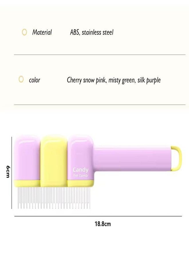 ANOXA Self-Cleaning Pet Grooming Brush with Stainless Steel Teeth - Gentle Deshedding & Flea Comb for Cats and Dogs, Efficient Hair Removal Solution for Indoor Pets (MULTICOLOR)(PACK OF 1) - Image 2